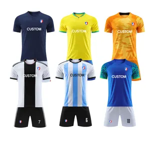 Breathable Soccer Jersey 2023-2024 Team Club Training Football Uniforms Full Team Set Custom Soccer Jersey For Women Man Kids