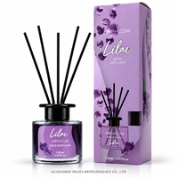 Diffuseur à bâtonnets de style nordique 120 ml avec bouteille en verre transparent et bâtonnets en fibre pour le marché de la parfumerie d'intérieur moderne