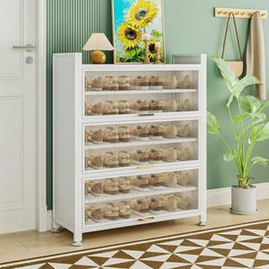 <span class=keywords><strong>Meuble</strong></span> à chaussures moderne de qualité supérieure à 7 niveaux, <span class=keywords><strong>grand</strong></span> présentoir vertical, organisateur de rangement <span class=keywords><strong>fermé</strong></span> portable, <span class=keywords><strong>meuble</strong></span> de salon extensible - Product Image 3