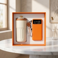 Tasse à café à affichage numérique avec logo personnalisé + chargeur mobile promotionnel intégré à quatre fils avec instructions
