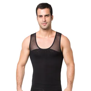 Großhandel 180G Männer Form tragen Mesh Compression Bauch Shirt Abnehmen Body Shaper Weste Bauch Slim Tank Top Unterhemd