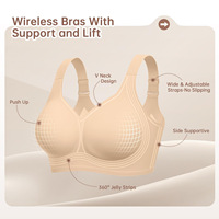 Sujetador sin Costuras para Mujer, con Relleno Extraíble, Bralette sin Varillas, Cobertura Total, Cómodo para Uso Diario Informal, Ropa Interior Femenina 0450