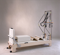 Machine de Pilates Reformer Professionnelle Commerciale en Bois d'Érable Massif Demi-Tourneuse 2-en-1 avec Ressort à Fil de Piano pour Usage en Studio