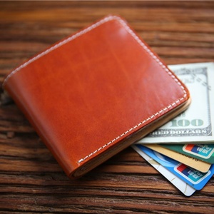 Custom Your Brand Italian Vegetable Tanned Leather <b>RFID</b> Protected Polyester Lining Short Mens Slim <b>Wallet</b> - Product Image 5