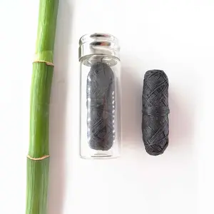 Fio dental de carvão de bambu, 30 metros de fio dental de etiqueta privada em garrafa de vidro 03