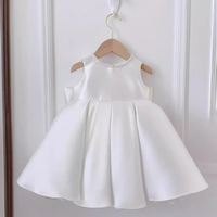 Nouvelle robe de soirée blanche élégante pour filles, robe de soirée blanche élégante pour bébé fille avec châle, robe de demoiselle d'honneur pour mariage