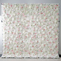 3D Rose anpassbare Hochzeits lieferant Blumen wand Hochzeits feier Dekoration rollen künstliche Blumen wand auf