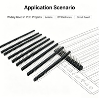 Conector de pines de cobre ecológico XIN YING de 2.54mm, de una sola fila, de 11.5MM, con orificio pasante, 1*40P, negro, para aplicaciones digitales 3C