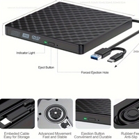 Diamond-patterned Hard Driveusb3.0type-c Port External DVD burner for Laptops, Universal Mobile Optical Drive Recorder