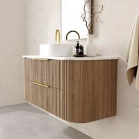 Vente en gros usine : Meuble de salle de bain mural moderne de luxe en marbre, taille personnalisée, pour hôtels et maisons, avec lavabo en pierre d'ardoise