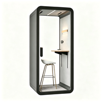 Divo S - Cabine de bureau insonorisée modulaire et mobile avec éclairage LED et espace privé pour l'école et le bureau