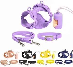 Collare per animali domestici in PVC imbracatura per cani Set di guinzaglio da viaggio regolabile accessori per cani di piccola e media taglia