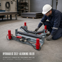 Correcteur de déviation de courroie transporteuse à alignement automatique par friction, rouleau de centrage automatique pour l'exploitation minière et les cimenteries
