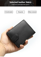 Portefeuille en cuir pour homme avec pince à Dollar, pochette, sac à main en cuir souple antivol, porte-monnaie