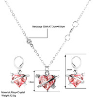Parures de bijoux tendance : collier, boucles d'oreilles, bague et pendentif – Cadeau idéal pour les couples (confessions/anniversaires)