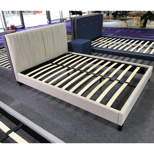 Lit double de luxe, idées de chambre à coucher moderne, cadre de lit rembourré noir de taille Queen - Product Image 3