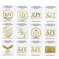 Autocollants métalliques XJY personnalisés permanents dorés de luxe imperméables à l'eau votre propre logo d'entreprise imprimés étanches transfert UV 3d