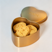 Boîte en métal personnalisée en forme de cœur avec couvercle, réutilisable, pour biscuits, bonbons et cadeaux de fête