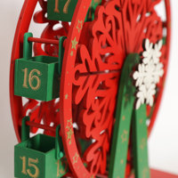 2026 auf Lager Weihnachtliches Holz-Riesenrad Adventskalender 24 Tage Countdown Geschenkbox Wiederverwendbare Heimdekoration Bastelbedarf