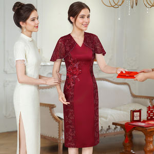 Eleganti abiti da <span class=keywords><strong>sera</strong></span> floreali da donna di lusso a linea XL festa della <span class=keywords><strong>madre</strong></span> sposa da <span class=keywords><strong>sera</strong></span> girovita naturale - Product Image 3