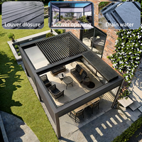 Pergola en aluminium d'extérieur, directement de l'usine, imperméable, gazebo bioclimatique à lames orientables pour bord de piscine