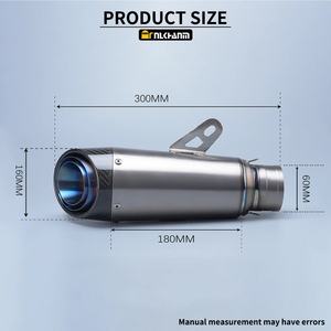 NLKHANM Système d'échappement universel pour moto 60 mm SC en alliage de titane avec revêtement en fibre de carbone, nouveau <span class=keywords><strong>silencieux</strong></span>, garantie 12 mois, Z900 <span class=keywords><strong>MT09</strong></span> - Product Image 2