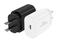 Adaptateur mural USB-C PD 3.0 à charge ultra rapide TT&C 25W, prise US, lot de 2 pour iPad, câble blanc non inclus, entrée 120V