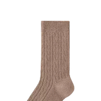 Chaussettes en tricot torsadé écologiques en spandex/laine pour femmes - Chaussettes douces et chaudes de luxe pour usage quotidien en automne avec logo discret