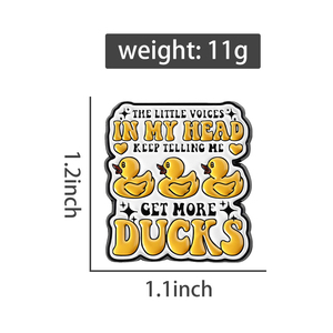 เข็มกลัดเป็ดเหลืองน่ารัก ข้อความในหัวของฉันยังคงเตือนให้ฉันหาเป็ดเพิ่ม  เข็มกลัดติดเสื้อ  เครื่องประดับรูปสัตว์ ของขวัญ - Product Image 2