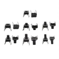 Bouton-poussoir tactile momentané 6x6 pour PCB, interrupteur à réinitialisation automatique 6*6*4.3/4.5/5/6/7/7.5/8/9/10mm, angle droit avec support