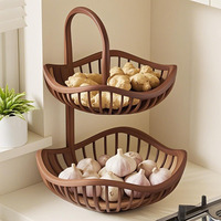 Panier de rangement multifonctionnel à double couche pour fruits et légumes Panier de rangement pour l'ail et les échalotes de cuisine pour le ménage et la vie quotidienne