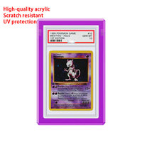 Boîtier de présentation en acrylique pour cartes gradées, protection anti-UV avec couvercle magnétique pour cartes Pokémon TCG et PSA, étui anti-rayures