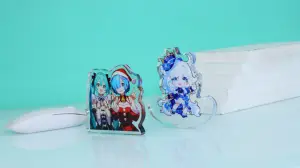 Chaveiro em acrílico transparente com resinas epóxi para anime chaveiro holográfico chaveiro personalizado