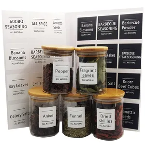 Printing Self Adhesive Roll Vinyl Weatherproof <strong>Kitchen</strong> Organization Minimalist Pantry Sticker <strong>Label</strong> for Spice Jar - Product Image 1