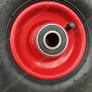 Roue de pneu en caoutchouc gonflable pneumatique de 10 ''décalée 4.10/3.50-4 avec roulements pour chariot à main camion jardin remorque chariot utilitaire - Product Image 5