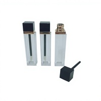 Tube de brillant à lèvres carré transparent personnalisé en gros personnalisé conteneur d'emballage cosmétique tube de brillant à lèvres en plastique vide
