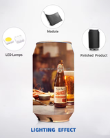 P2.9 intérieur/extérieur taille personnalisée écran LED écran publicitaire bouteille de vin écran de bière en forme de panneau LED souple