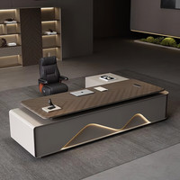Bureaux de direction en bois de luxe - Design moderne, armoire de rangement anti-collision, finition brillante, vente directe d'usine