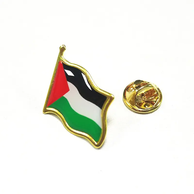 Palestine flag Pin Manufacturers Custom Enamel Pin Blank Print With Epoxy Lapel Pins Hat Collar Badges