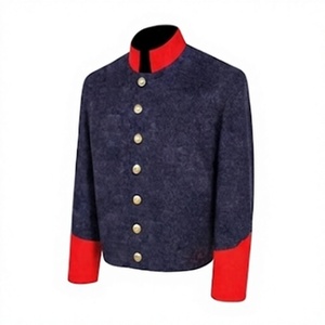 Veste en tissu 100% laine noire et rouge, fabrication en usine, design OEM, pour hommes - Product Image 5