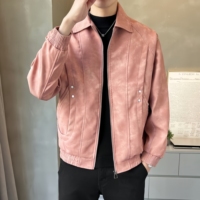 Veste pour homme tendance et décontractée à fermeture éclair, style streetwear, nouvelle collection automne-hiver, coupe ample, coupe-vent, veste de baseball en PU