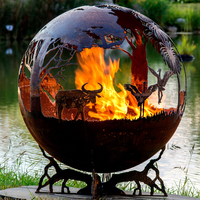 Boules de feu en acier Corten pour jardin Boules de feu en métal Boule de feu Décoration extérieure