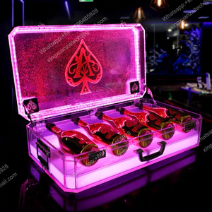 Caja Portadora de Botellas de Champán <span class=keywords><strong>Ace</strong></span> <span class=keywords><strong>of</strong></span> Spade para 6 Botellas, Caja Exhibidora de Botellas de Champán VIP con Luces LED - Product Image 6