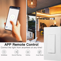 Interrupteur mural intelligent WiFi Keygma KS-S01, norme américaine, 120V, certifié ETL, courant maximal 15A, tension maximale 250V, IP44, compatible Google Home et Alexa