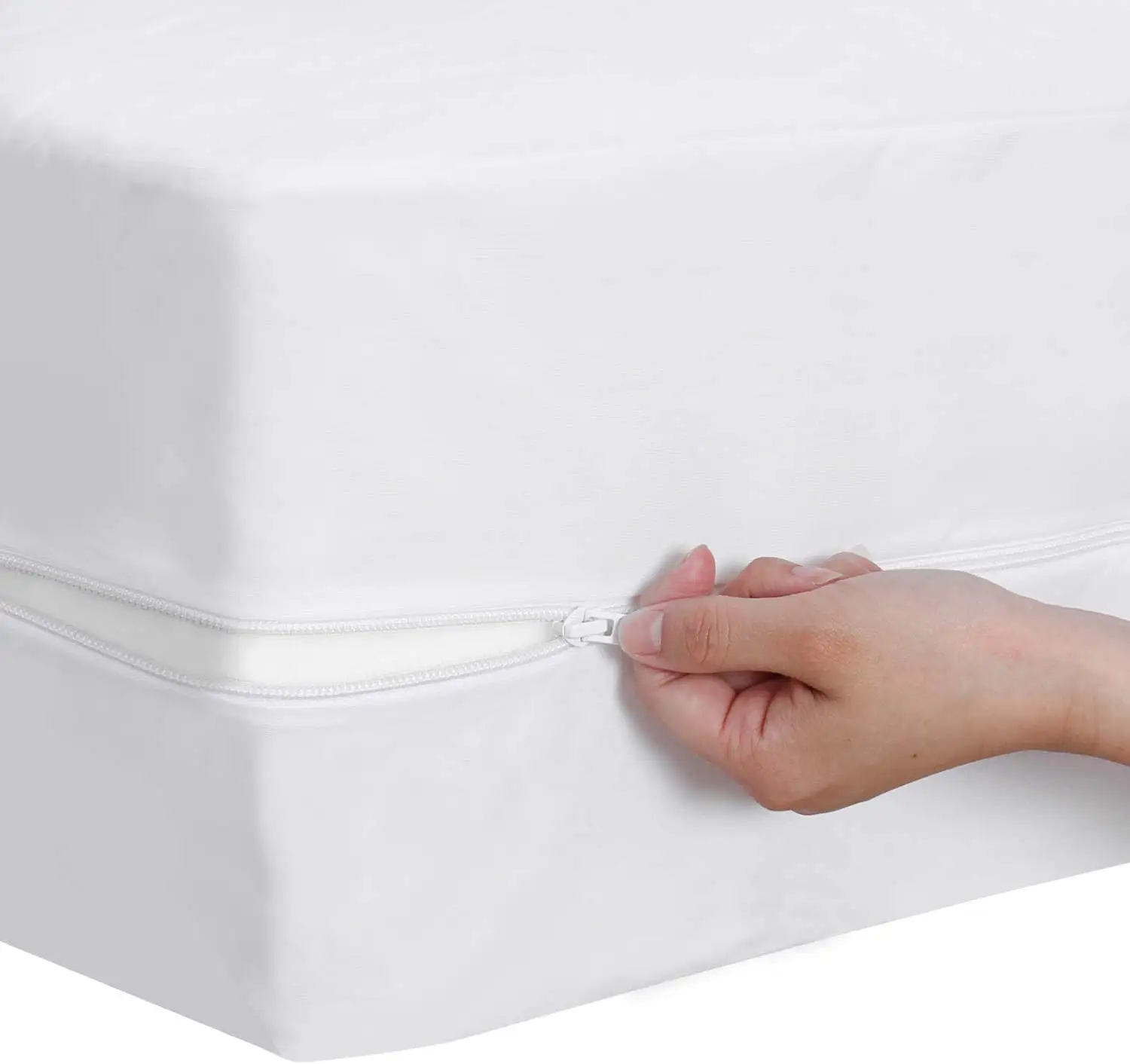 vinyl Free Bed Bug Proof Bamboo Mattress Cover Encasement With Zipper Waterproof
