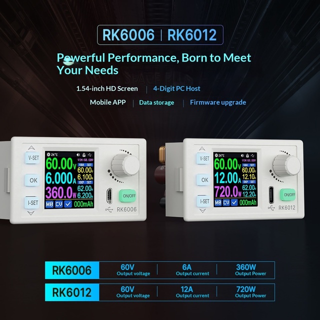 RIDEN RK6006 RK6012 60V 6A 12A DC Bench Power Supply CV CC Adjustable Lab Switching for Electronic Repair PC Control
