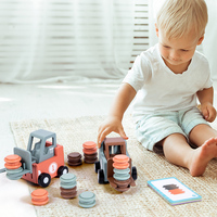Chariot élévateur en bois jouet début éducatif Parent-enfant voiture jeu de bataille enfant en bas âge Montessori jouets en bois pour les enfants