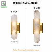 Applique Murale LED Moderne de Luxe en Cuivre et Albâtre, Design Nordique, Lumière Blanc Chaud 3500K, pour Chambre, Salon, Cuisine