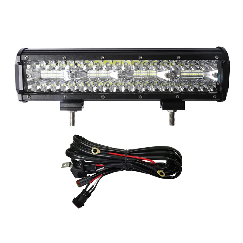 12V 24V 12 inch Two Row LED Bars Led Work Light 120W Off Road Led Lights Bar with Harness Car Top Roof for JEEP ATV Pickup Truck