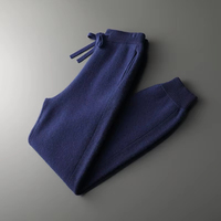 Ensemble de costume en cachemire pour homme, nouveau sweat à capuche zippé en maille, cardigan et pantalon ample, 2 pièces